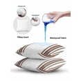 thumbnail image 6 of Outdoor Pillows Waterproof, Brown Striped Throw Pillows with Inserts Included, Stripes Farmhouse Modern Indoor Outdoor Decorative Lumbar Pillow for Bed/Couch/Patio 16"x16", 1Pcs, 6 of 8