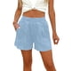 thumbnail image 1 of TaTaai Women's Fashion Loose Fit Denim-Like Stretch Shorts Casual Wide Leg Fitness Bottoms with Two Side Pockets Elastic Waist Soft Comfy Versatile Daily & Workout Shorts Gift, 1 of 7
