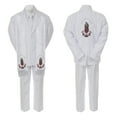 thumbnail image 3 of Baby Boy Christening Formal White Single Breasted Suit Silver Gold Guadalupe on Stole & Back Sm-20, 3 of 4
