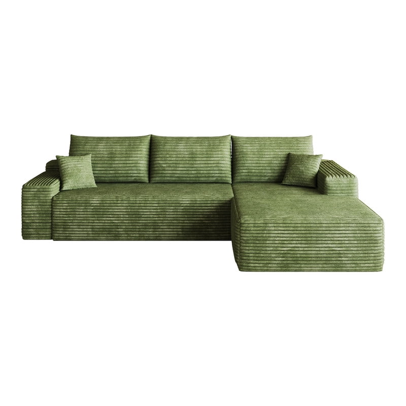 107" Cloud Sectional Sofa with Right Facing Chaise, Modern Modular Deep Seat Couch, Plush Corduroy Upholstered Sofa for Living Room, Bedroom & Apartment, No Assembly Required