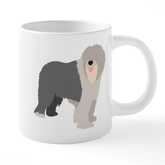 CafePress - English Sheep Dog Silhouett - 20 Oz White Ceramic Mega Mug