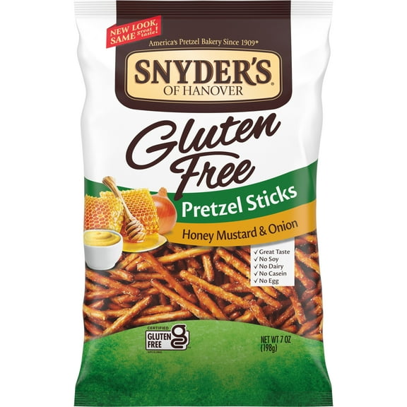 Snyder's of Hanover Gluten Free Pretzel Sticks, Honey Mustard and Onion, 7 oz