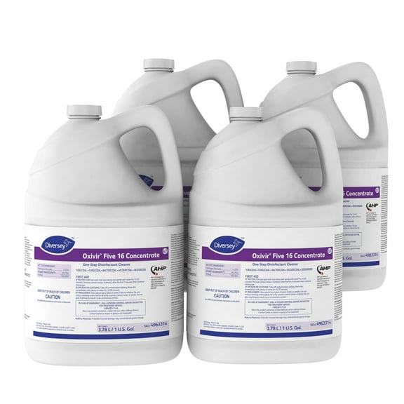 Diversey - Oxivir Five 16 Concentrate One-Step Disinfectant Cleaner (4963314) - 1 Gallon Container (Pack Of 4)