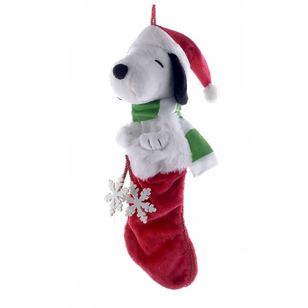 Kurt S. Adler noopy Plush Head Stocking with Snowflake Dangles, 21-Inch