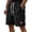 Black, variant on Corduroy Waffle Shorts for Men Summer Casual Elastic Waist Wide Straight Leg Relaxed Fit Bermuda Shorts with Pockets