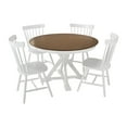 thumbnail image 3 of Bush Furniture West End 45W Round Trestle Dining Table with 4 High Back Spindle Dining Chairs in Burnished Medium Brown and White, 3 of 8