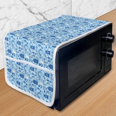 Dutch Microwave Oven Cover, Delft Style Geometric Pattern With...