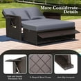 thumbnail image 6 of Costway Patio Rattan Loveseat Set Daybed Lounge Storage Ottoman Side Tables Adjust Gray, 6 of 11