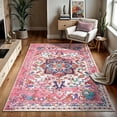 thumbnail image 6 of GLN Rugs Serik - Indoor, Machine Washable Area Rug - 5'3"x7'5" Turkish Pink Home Carpet, 6 of 8
