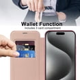 thumbnail image 2 of Ancove for iPhone 13 Wallet Case with Card Holder,Magnetic Mag Safe RFID Blocking PU Leather Clear Back Full Body Protective Case Cover for iPhone 13,Pink, 2 of 7