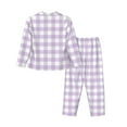 thumbnail image 2 of Uemuo Purple Checkboard Pattern Womens Pajama Sets,PJ Set for Women,Pajamas for Women Logo,Long Sleeve Pajama Set for Women,Soft Long Sleeve Top With Pants-, 2 of 9
