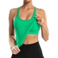 thumbnail image 3 of XINQIHANG Ribbed Workout Tank Tops for Women with Built in Bra Tight Racerback Scoop Neck Athletic Top, 3 of 7