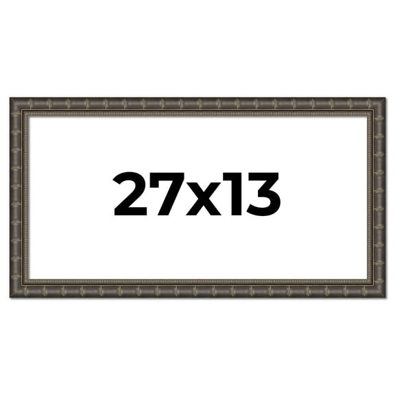27x13 Frame Black Bamboo Solid Wood Picture Frame Width 1.5 Inches | Interior Frame Depth 0.5