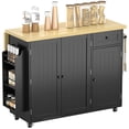 thumbnail image 1 of CoSoTower Kitchen Island Cart, Rolling Kitchen Island Table with Drop Leaf, Drawer, Spice and Towel Rack, Black, 1 of 7