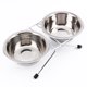 thumbnail image 2 of Cuencos dobles bonitos de acero inoxidable para perros cachorros gatos comida para mascotas cuenco de agua plato soporte de hierro ANGGREK Otros, 2 of 8
