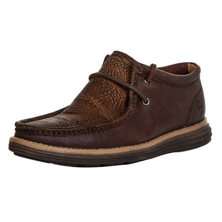 

12-020-2050-0121 Men`s Stetson Oiled Brown Distressed Bullhide Lace Up Casual Shoe