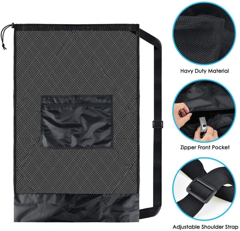 Mesh Ball Bag, Drawstring Socce Bag for , Use for Basketball, Volleyball, Baseball, Mesh Equipmenbag with Adjustable and Portable Strap