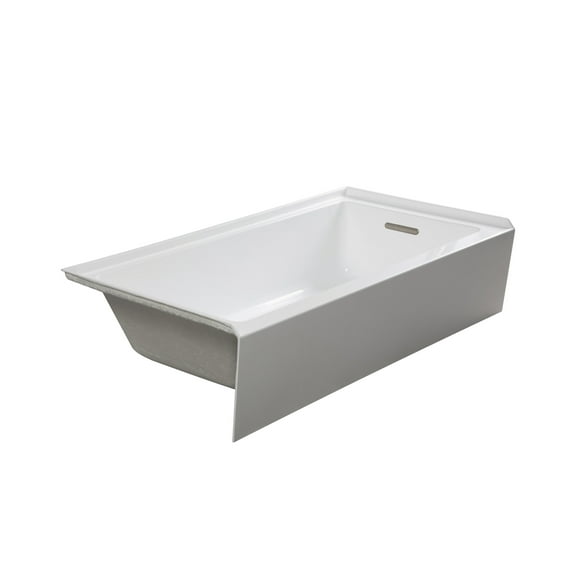 Transolid Uatln603220-R Unity 60" X 32" Three Wall Alcove Acrylic Soaking Tub - White