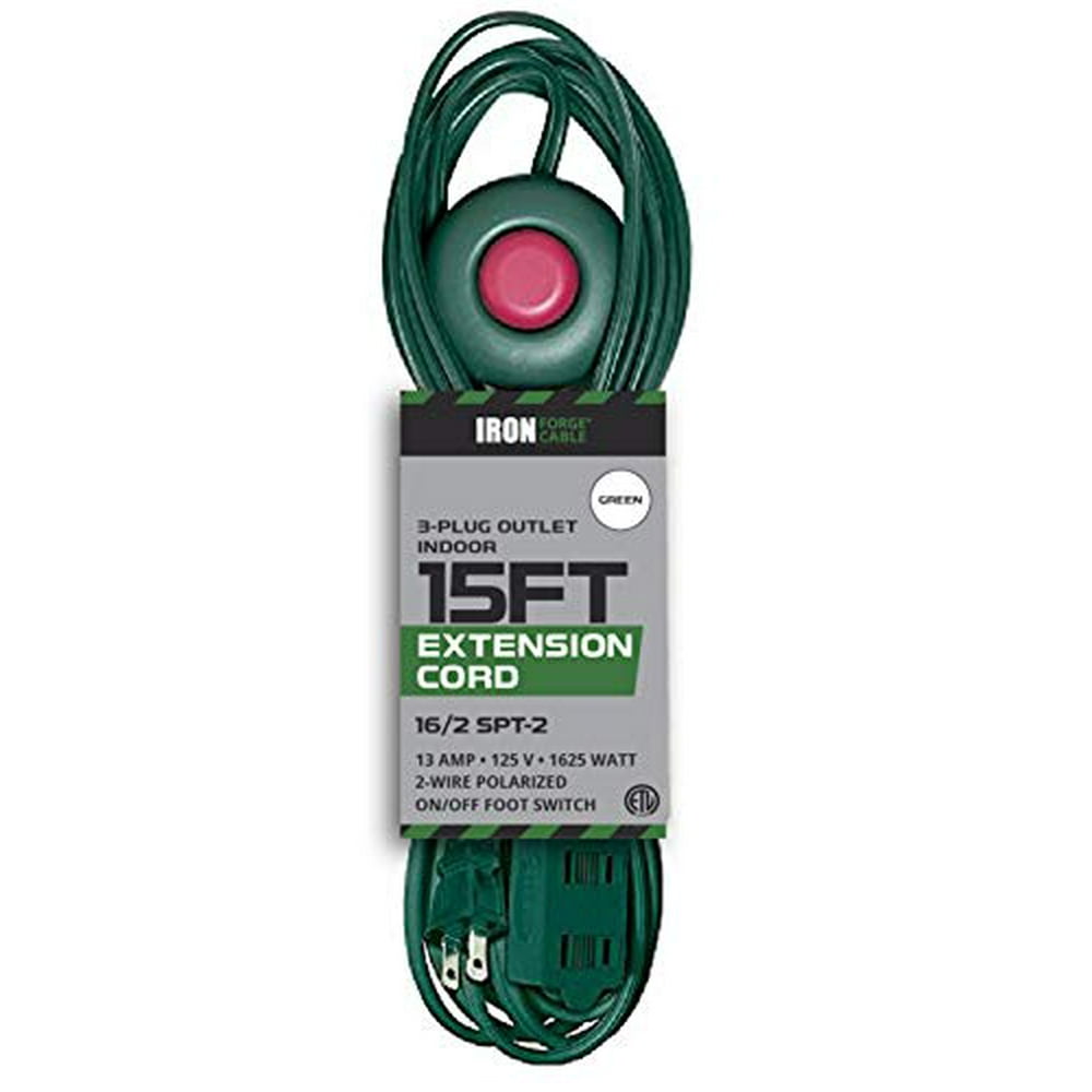 15 Ft Extension Cord with Foot Switch and 3 Electrical Power Outlet