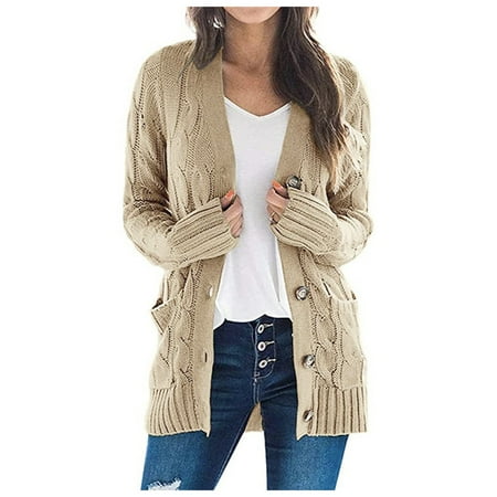 

Pianpianzi Scrub Fleece Jackets Women Fashion Jackets for Women Fall Christmas Gift Womens Boho Patchwork Cardigan Long Sleeve Open Front Knit Sweaters Coat Pockets