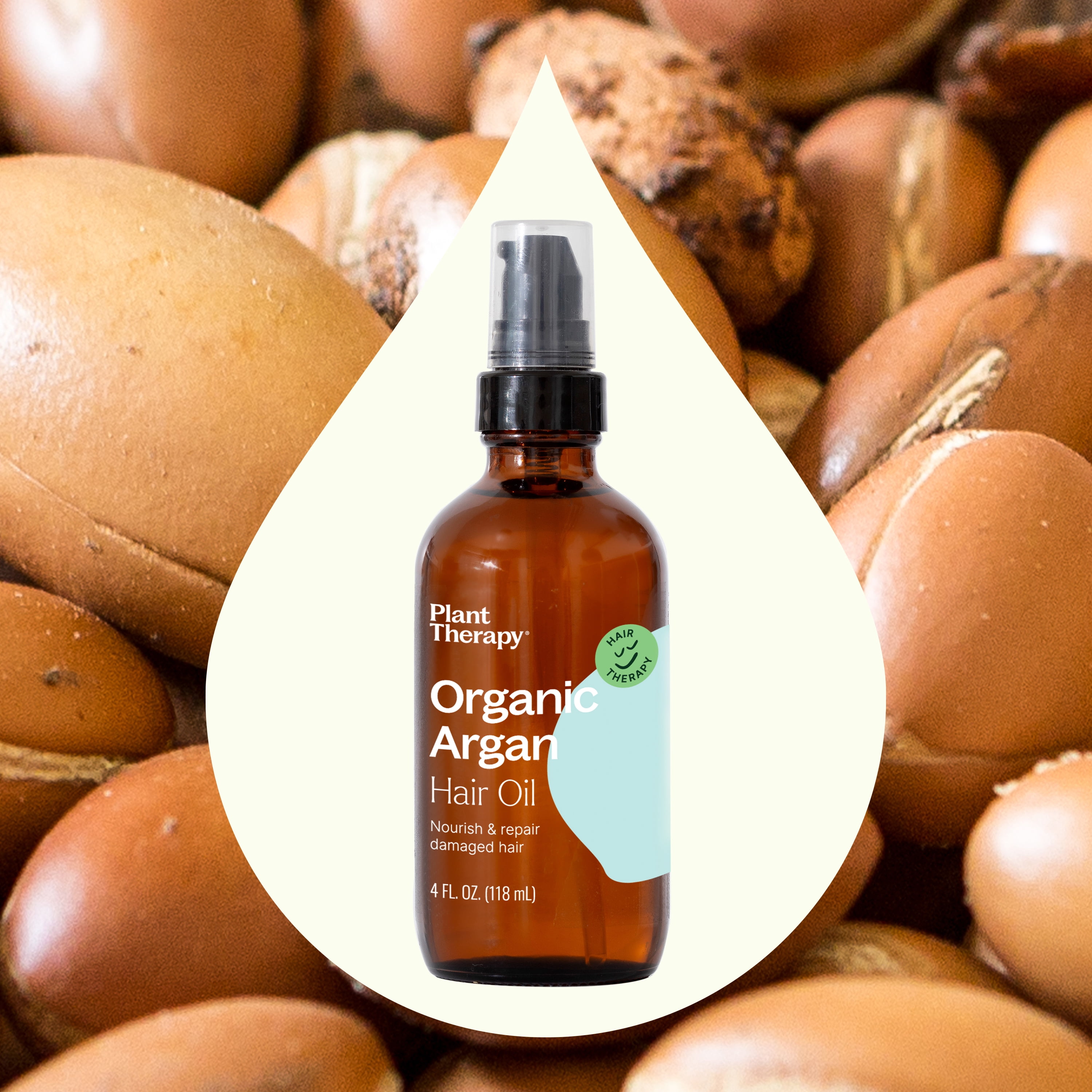 Plant Therapy Organic Argan Hair Oil, USDA Certified, First-Press, Virgin, For Face, Hair, Skin, Nails and Cuticles 4 oz