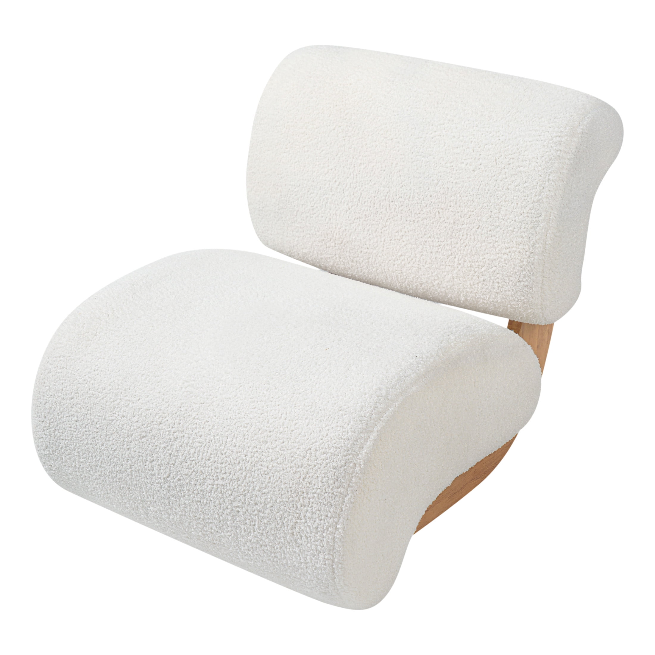 Christopher Knight Home 28.9" Boucle Accent Lounge Chair with Curved Backrest, Off-White