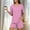 Pink, variant on Dianli Everyday Loungewear Summer Pajamas Solid Color Short Sleeve Pajama Set Round Neck Top With Pants Lightweight Breathable Cotton Blend Elastic Waist Women's Home Sleepwear