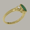 thumbnail image 3 of LBG British Made 9k Yellow Gold Ring with Natural Emerald & Diamond Womens Engagement Ring - 33 size options - Size 7.25, 3 of 6