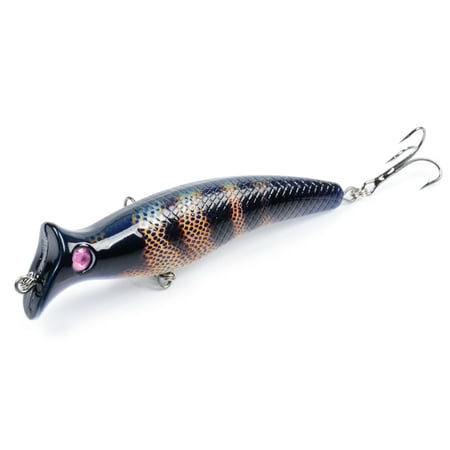 12.4cm 20.4g Artificial Top Water Fishing Lure 3D Eyes Hard Popper Lures for Saltwater (Best Top Water Popper)
