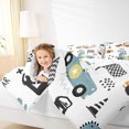 thumbnail image 4 of Homewish Cute Cartoon Dinosaur Full Size Comforter Sets,Toy Race Car Bedding Comforter Set,White Black Blue Bedding Sets For Boys Kids,Ultra Soft Home Decor Reversible,3-Piece, 4 of 8