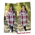 thumbnail image 3 of Zeagoo Womens Plus Size Flannel Plaid Button Down Shirts Long Sleeve Lounge Lapel Tartan Shacket Jacket Long Coats 2025, 3 of 6