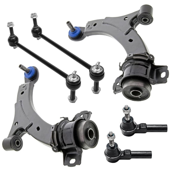 Detroit Axle - 6pc Front End Suspension Kit for Ford Mustang 2010 2011 2012 2013 2014 2 Lower Control Arms with Ball Joints 2 Sway Bar End Links 2 Outer Tie Rod Ends Replacement