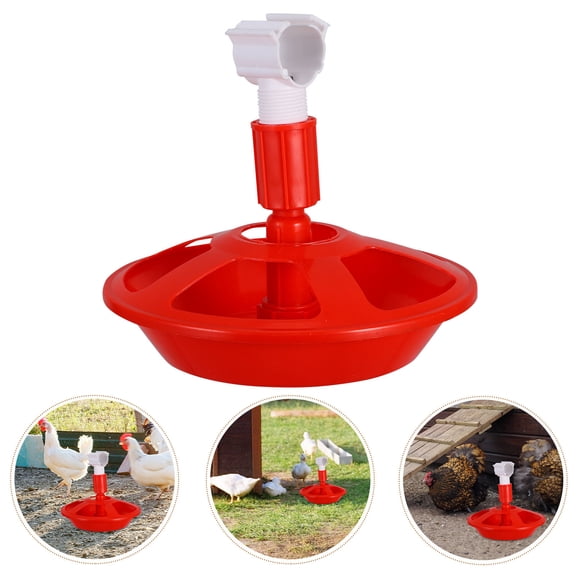 WRITWAA Automatic Chicken Feeder Automatic Poultry Waterer Abs Red 1Pcs