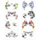 thumbnail image 1 of 8 Uds. Tatuajes de cara de Halloween maquillaje tatuaje temporal pegatinas ojos frente cuerpo calcomanías para carnaval fiesta de disfraces de Navidad, 1 of 5