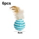 thumbnail image 2 of piezas de lindo juguete para gatos, bola de sisal con plumas, juguete interactivo para gatitos, juguete para interiores, 2 of 5