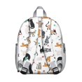 thumbnail image 2 of Funny Cat Print Student Backpack – Hand-Drawn Cat Graphic With Floral Cat Design And Minimalist Abstract Cat Art Pattern, 2 of 6