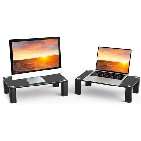 TAVR Dual Monitor Stand Riser for Computer Laptop Printer TV, Height ...