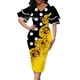 thumbnail image 1 of 2022 Summer Elegant Fashion Oversized Vintage Print V-neck Double Layer Flare Sleeve Pencil Dress Women Party Bodycon DressesXXL Gao Jinjia LED, 1 of 2