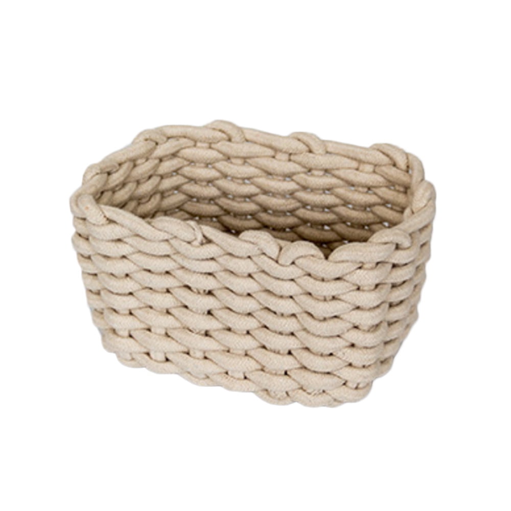 Handmade Woven Cotton Rope Baskets Storage Organizer for Storing Keys