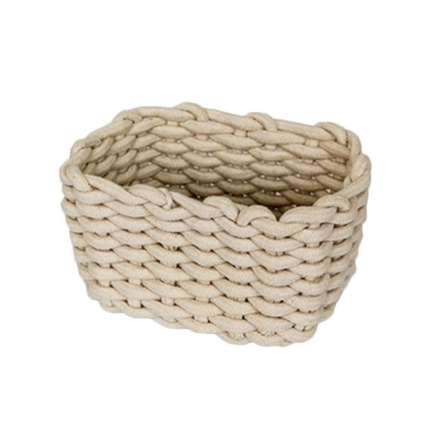 Handmade Woven Cotton Rope Baskets Storage Organizer for Storing Keys