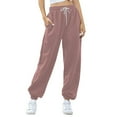 thumbnail image 2 of JJHGVB Joggers for Women Petite Pants Bottom Sweatpants Women's Casual High Waisted Pockets Joggers Sport Workout Active Baggy Pants Drawstring Pants Women Womens Sweatpants Light Pink XL, 2 of 7