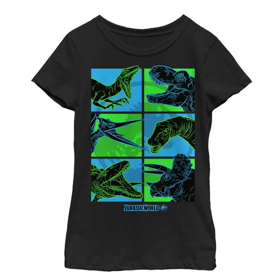 Girl's Jurassic World: Fallen Kingdom Dino Bingo  Graphic Tee Black Large