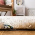 thumbnail image 4 of SAFAVIEH Casablanca Rosamund Abstract Wool Shag Runner Rug, Ivory/Charcoal, 2'3" x 8', 4 of 7