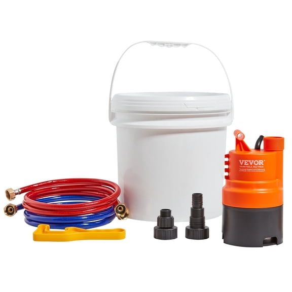 Tankless Water Heater Flushing Kit with Efficient Pump, 3.7 Gallon Pail, 2 Hoses, Wrench & Adapter for Easy Anti-Corrosion Descaling