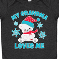 thumbnail image 4 of Inktastic Polar Bear My Grandma Loves Me in Santa Hat with Snowflakes Boys or Girls Baby Bodysuit, 4 of 5