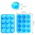 thumbnail image 2 of Molde de silicona de 3 piezas para jabón hecho a mano, pastel, gelatina, pudín, chocolate, diseño de rosa de 12 cavidades oso de fresa Hogar, 2 of 3
