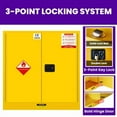 thumbnail image 5 of Industrial 30 Gallon Flammable Storage Cabinet, Fire and Explosion-Proof, Double-Layered Steel, Safety Cabinet, Yellow, 5 of 7