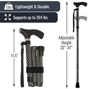 Switch Sticks Walking Cane for Men or Women, Foldable and Adjustable from 32-37 Inches, FSA and HSA Eligible, Storm