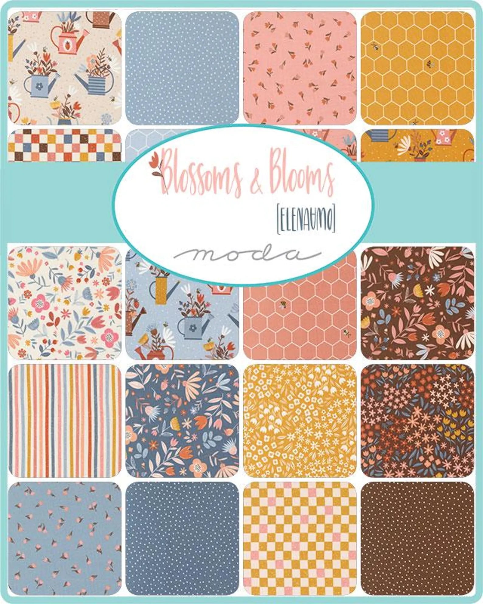 Moda - Blossoms And Blooms Jelly Roll by Elena Amo 40 pcs