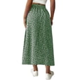 thumbnail image 5 of Women's Printed Maxi Skirt with Side Slit, Casual High Waist Flowy Long Skirt, Boho Summer Skirt for Vacation, Beach and Daily Wear,Green,L, 5 of 5